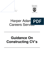 Harper Adams Careers Service: Guidance On Constructing CV's