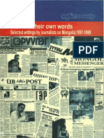 In Their Own Words: Selected Writings by Journalists On Mongolia, 1997-1999