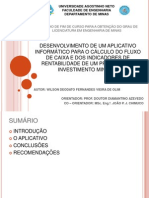 Desenvolvimento de Um Aplicativo Informático para o Cálculo Dos Fluxos de Caixa de Um Projecto de Investimento Mineiro, Tendo em Conta A Legislação de Angola