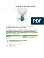 Practica de Descremado de Leche