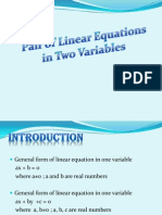 Pair of Linear Equations in Two Variables