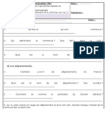 Evaluation Géographie CM1 Compétences Évaluées