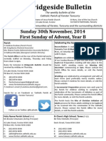 Bridgeside Bulletin: Sunday 30th November, 2014 First Sunday of Advent, Year B