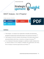 SWOT Analysis - Do It Properly! - Strategic Management Insight