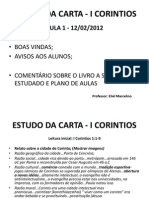 Primeira Aula - I Corinthios