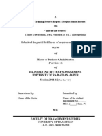 Format For Project Report (PIM)