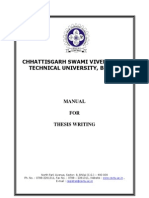 CSVTU Manual For Thesis Writing