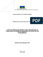 O Uso Da Simulação Monte Carlo em Análise de Viabilidade Econômico-Financeira de Projetos de Investimento