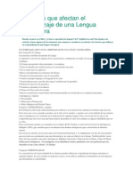 Factores Que Afectan El Aprendizaje de Una Lengua Extranjera