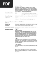 Lesson Plan For Life Cycle of A Plant