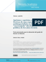 Aprismo y Apristas en La Argentina. Derivas de Una Experiencia Antiimperialista en La "Encrucijada" Ideológica y Política de Los Años Treinta - Leandro Sessa