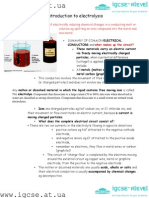 IGCSE Electrochemistry Notes