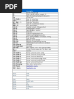 Microsoft Excel Shortcut Keys