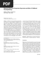 Maternal Postpartum Depression and Risk of Psychopathology