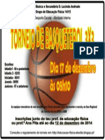 Cartaz Torneio de Basquetebol 3x3 17 Dez