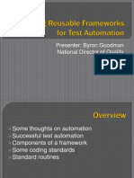 Designing Reusable Frameworks For Test Automation