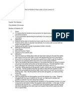 Lesson 2 Lesson Plan For Review of Area Under A Curve