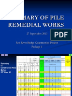 Summary of Pile Remedial Works: 27 September 2013