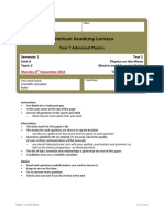 Edexcel GCE A2 Physics Unit 4 Electric and Magnetic Fields Test 14 - 15 With MS