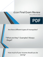 Econ Final Exam Review Fall 2014