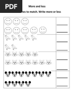 More and Less Draw Lines To Match. Write More or Less