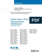 Fuller Heavy Duty Transmissions TRDR0550: Driver Instructions