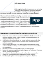 Marketing Consultant Job Description