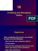 Creating and Managing Tables