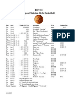 Girls Basketball Schedule 2009-10