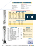 F-550 Series Panel Mount Flowmeter: Pipe Size: 1/4", 3/8", 1/2" 3/4", 1"