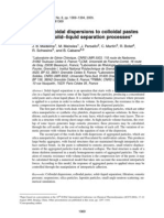 From Colloidal Dispersions To Colloidal Pastes Through Solid-Liquid Separation Processes