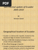 Geo Thermal Update of Ecuador 2005-2010: Karwan Saeed