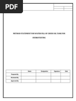 Method Statement For Water Fill