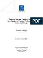 Design of Internal Cooling Passages - Investigation of Thermal Performance of Serpentine Passages