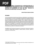 Los Problemas y Desafíos en La Integración de La Planficación Prospectiva Con La Planificación de Período de Gobierno