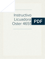 Instructivo Licuadora Oster 4655 