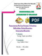 Hidrolisis, Esterificacion, Interesterificacion - RudyTagle