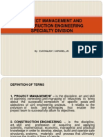 Project Management and Construction Engineering Spaecialty Division