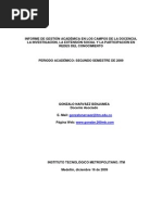 Informe de Gestión Académica (02 de 2009)