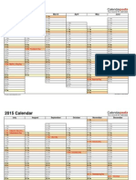 2015 Calendar Landscape 2 Pages Linear