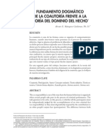 Fundamento Dogmatico de La Coautoria Frente A La Teoria Del Domino Del Hecho PDF