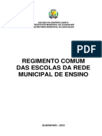 Regimento Comum Das Escolas Da Rede Municipal de Ensino