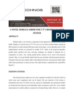 A Novel Modulo Adder For 2n-2k-1 Residue Number System