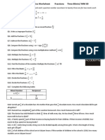 5th ICSE Mathematics Fractions Worksheet