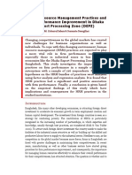 Human Resource Management Practices and Firm Performance Improvement in Dhaka Export Processing Zone