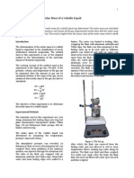 Determination of The Molar Mass of A Volatile Liquid