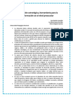 La Planeación Estratégica, Herramienta para La Transformación en El Nivel Preescolar