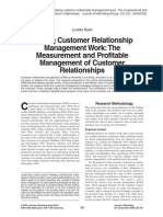 Making Customer Relationship Management Work:The Measurement and Profitable Management of Customer Relationships