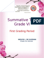 Summative Test Grade VI: First Grading Period