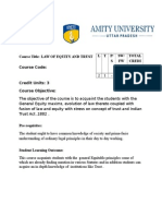 Law of Equity and Trust Syllabus